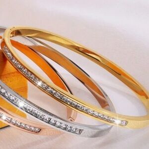 Gold & Rhinestone Bangle